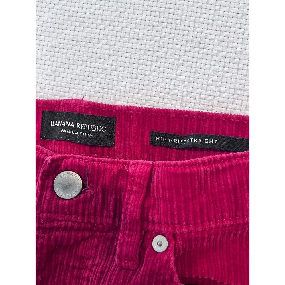 Banana Republic Mens Red Corduroy High Rise Straight‎ Pants Size 30x30 (tag 27L)